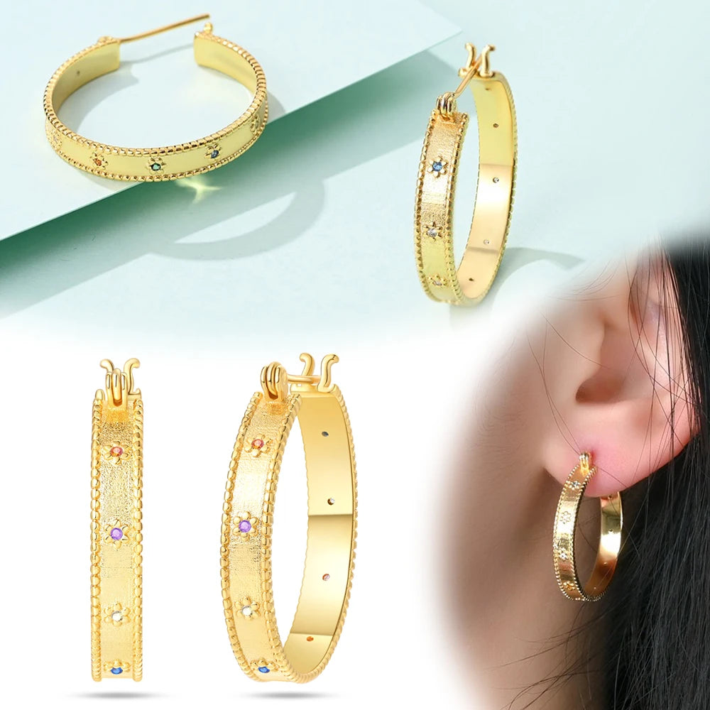 Elegant 925 Silver Twist Zircon Hoop Earrings for Women - Ideal Engagement or Birthday Gift