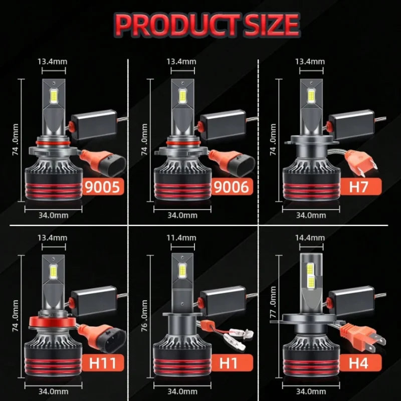 Heyword M8 Pro 160W 12000LM 6000K LED Headlights High Low Beam