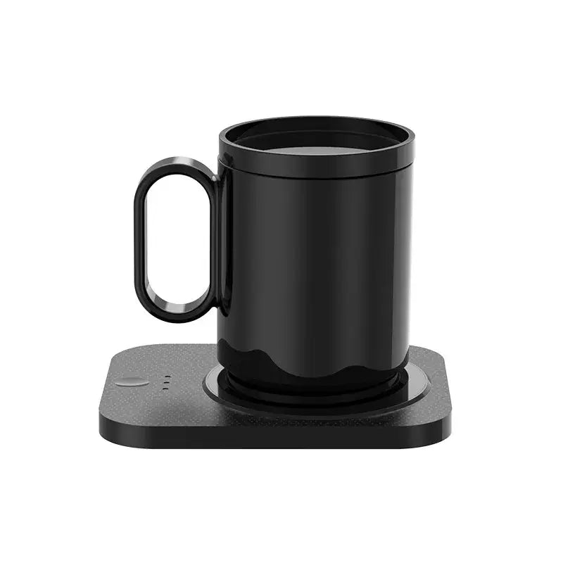 USB Cup Warmer Coffee Milk Tea Water Mug Heater Temperature Adjustable Heating Coaster For Home Office Winter Black With Cup