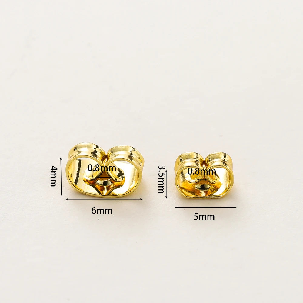 14K 18K Gold Plated Butterfly Earring Back Stoppers for DIY Jewelry Making