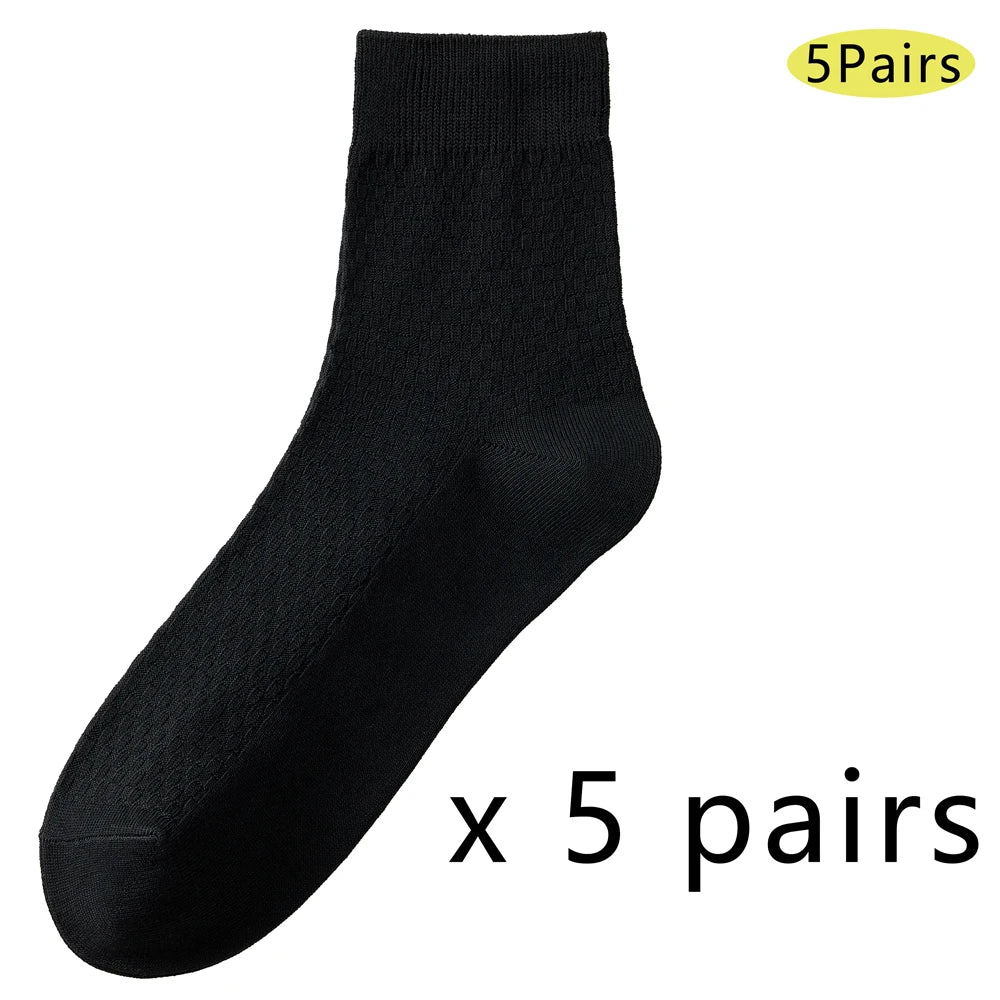 Antibacterial Bamboo Mens Socks Mid Crew Seamless Comfort