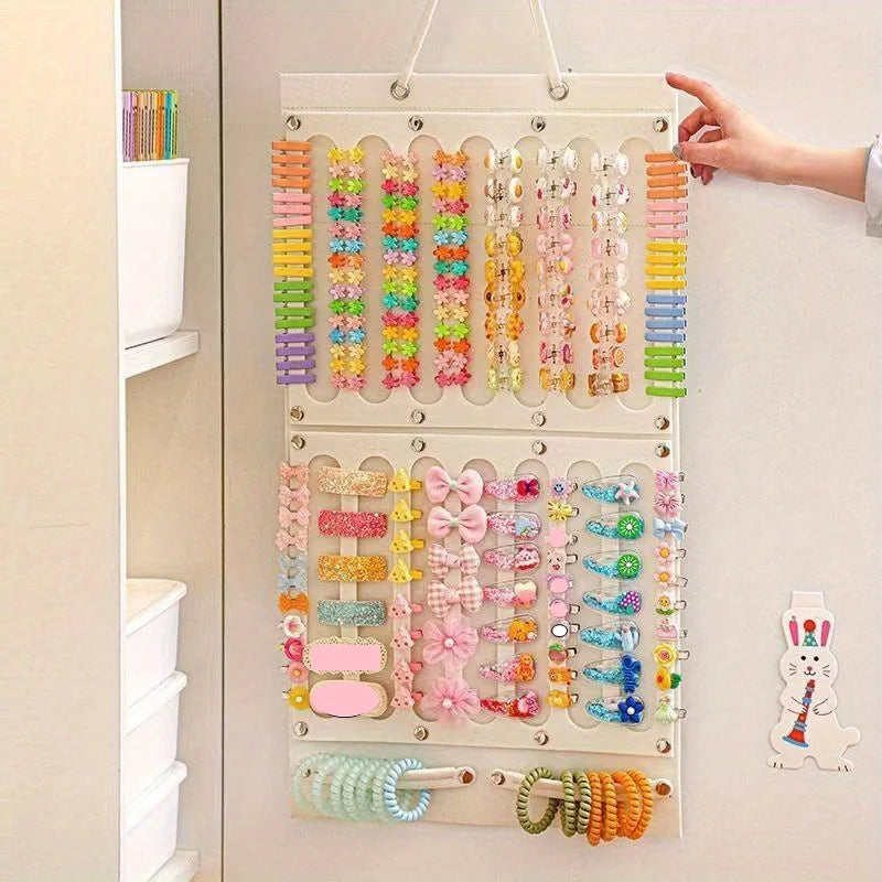 HairJoy Hanging Organizer - Stylish Hair Accessories Storage Solution Vertical Style White