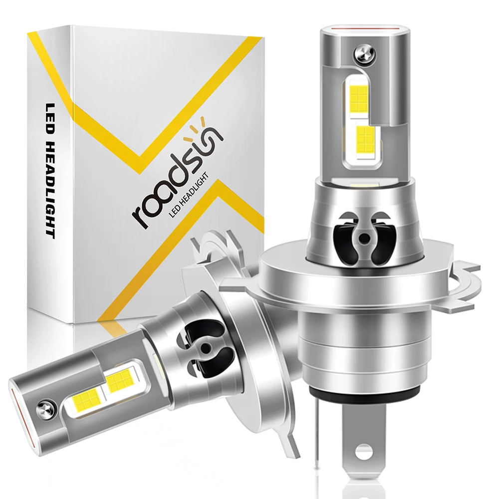 High-Performance 30000LM LED Car & Motorcycle Headlights H7 H4 Bulbs 12V 24V Canbus Error-Free Plug and Play
