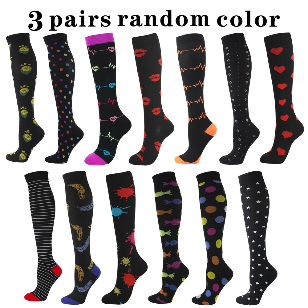 3 Pairs Compression Socks For Women Long Support Nurses