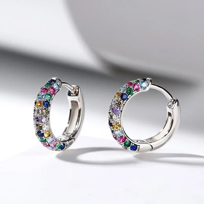Colorful Crystal Round Earrings Fashion Jewelry for Every Occasion G