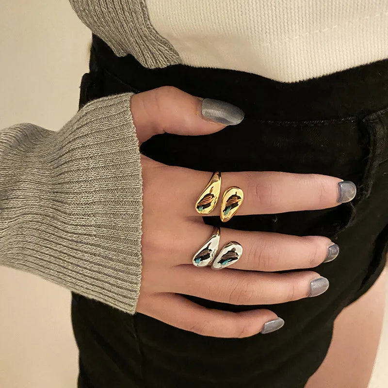 Gold Silver Plated Bold Dome Ring for Women 2023 Chunky Statement Jewelry