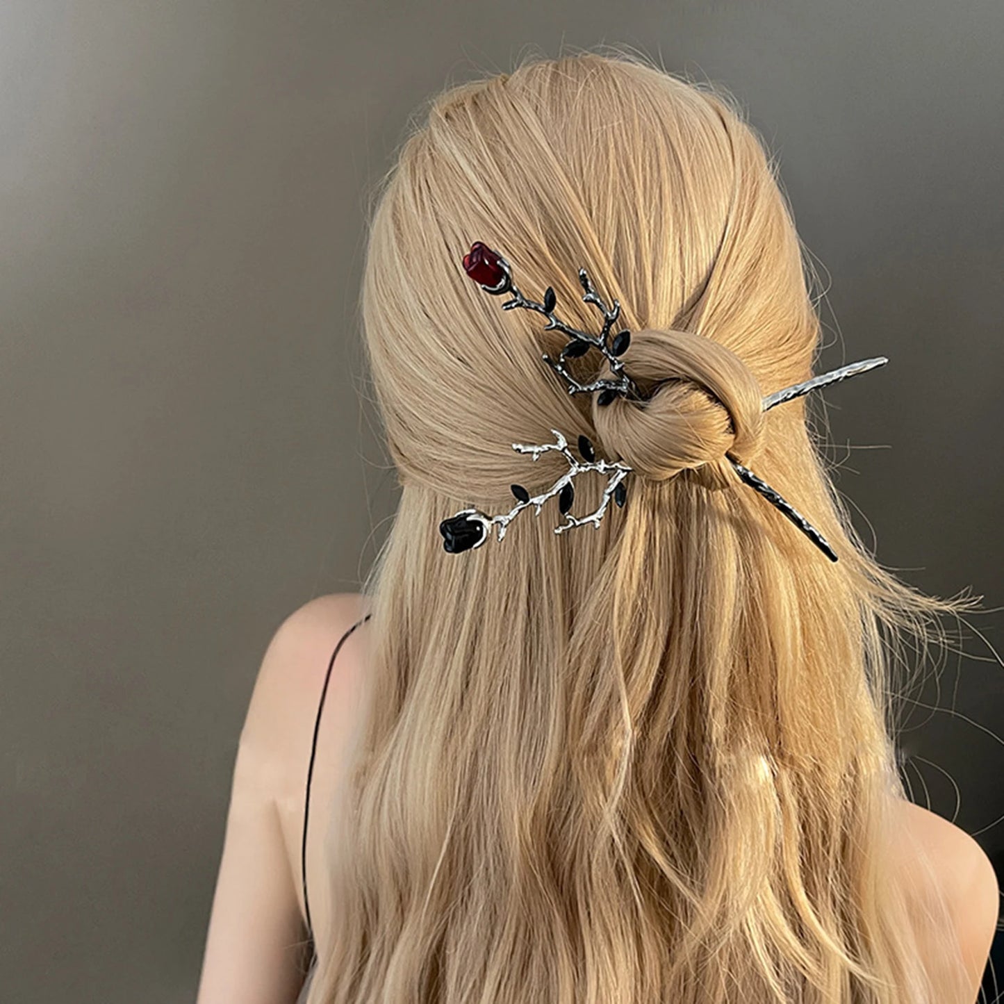 Elegant Floral Metal Hairpin Set for Women - Modern Chinese Hanfu Hair Accessories