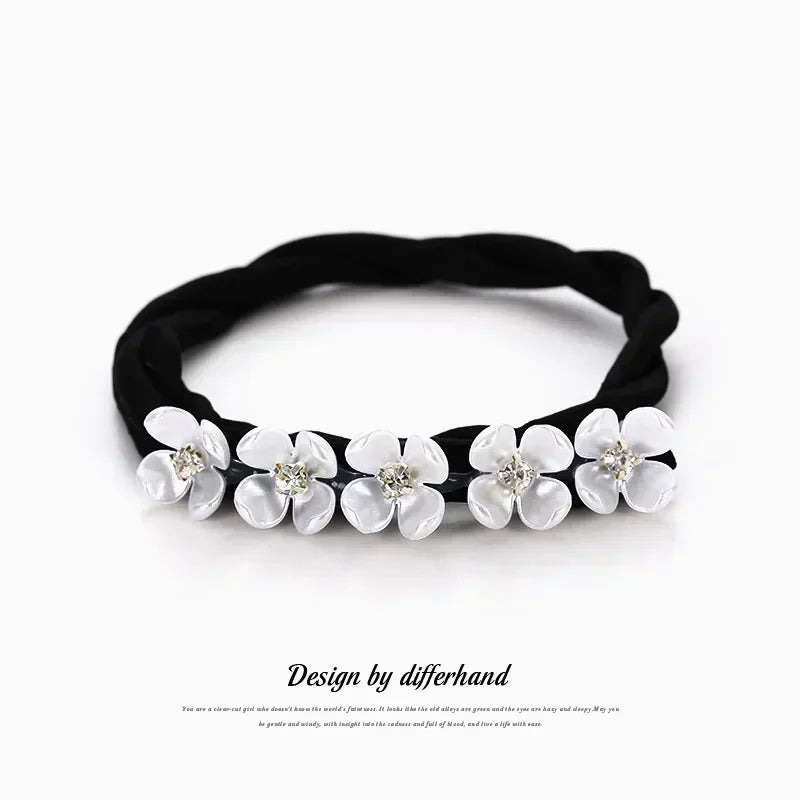 Elegant Pearl Flower Bun Maker Korean Lazy Hair Curlers for Effortless Styling
