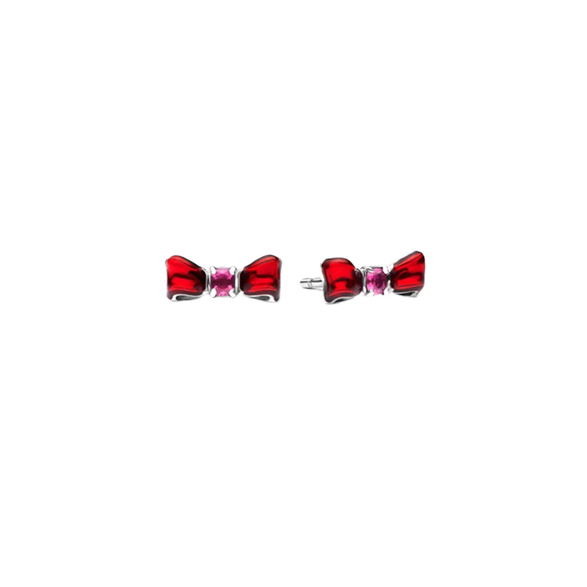 925 Sterling Silver Red Bow Jewelry Set with Colorful Zircon Crystals for Women Birthday and Valentines Gift