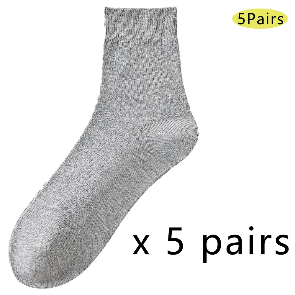 Antibacterial Bamboo Mens Socks Mid Crew Seamless Comfort