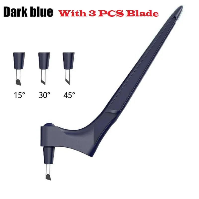 CraftPro 360° Rotating Cutting Pen - Durable Stainless Steel Blades for Effortless DIY Art Projects Blue