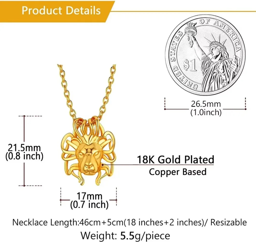 U7 Zodiac Constellations Pendant Necklace Unisex 3D Horoscope Charm Jewelry Gift