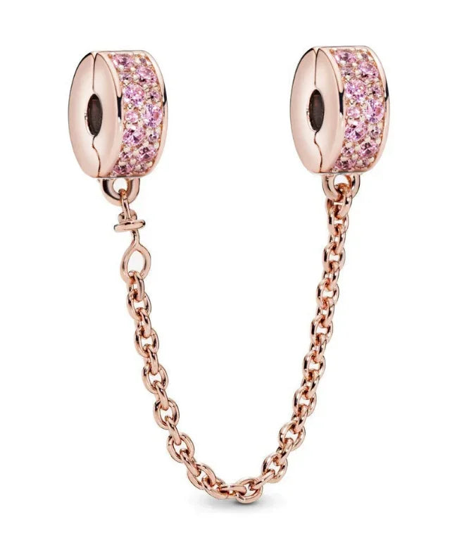 925 Sterling Silver Clover Daisy Star Moon Pavé Safety Chain Bow Necklace and Bracelet Set Luxury Fine Jewelry for Women