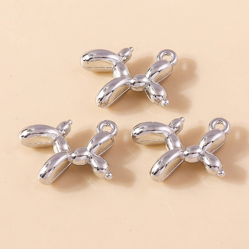 Vibrant 3D Balloon Dog Charms Set for Creative Jewelry Design