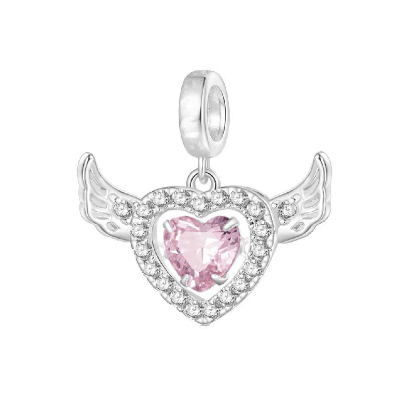 Hot Pink Murano Glass Charm Bead For 925 Bracelet Pendant