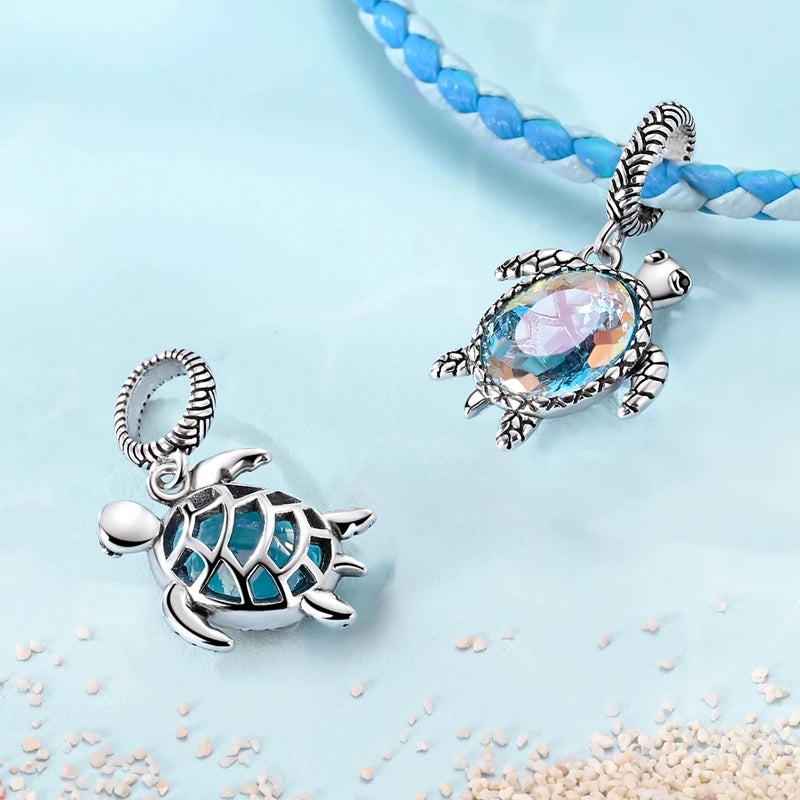 Elegant 925 Sterling Silver Turtle Pendant Beads for Bracelets