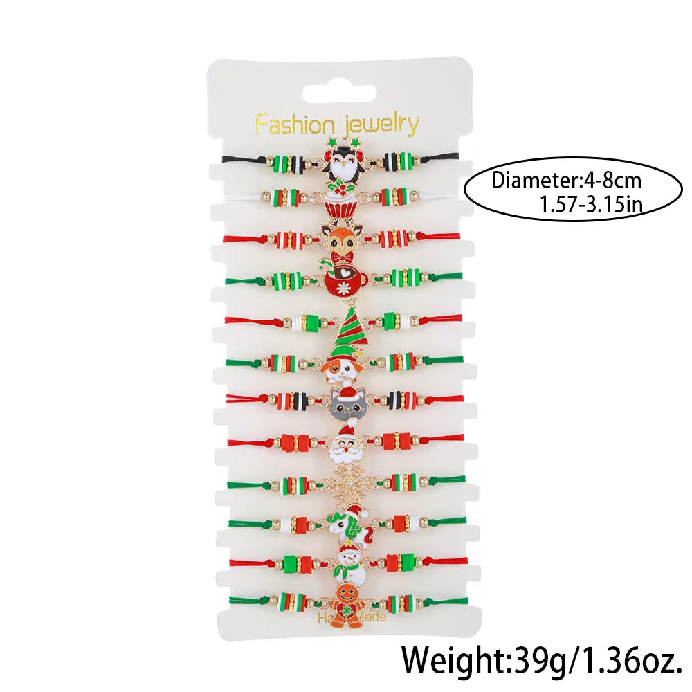 Festive Charm Christmas Bracelets Set for Girls and Kids