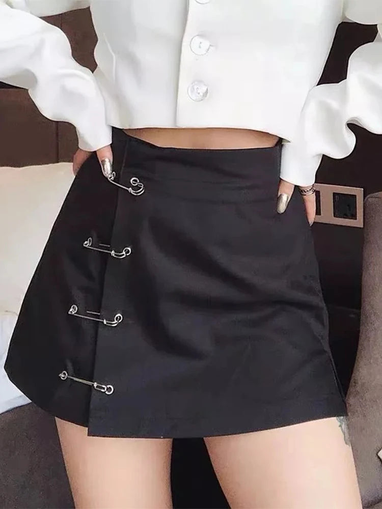 Streetwear Camo Mini Skirt Women Side Zipper High Waist