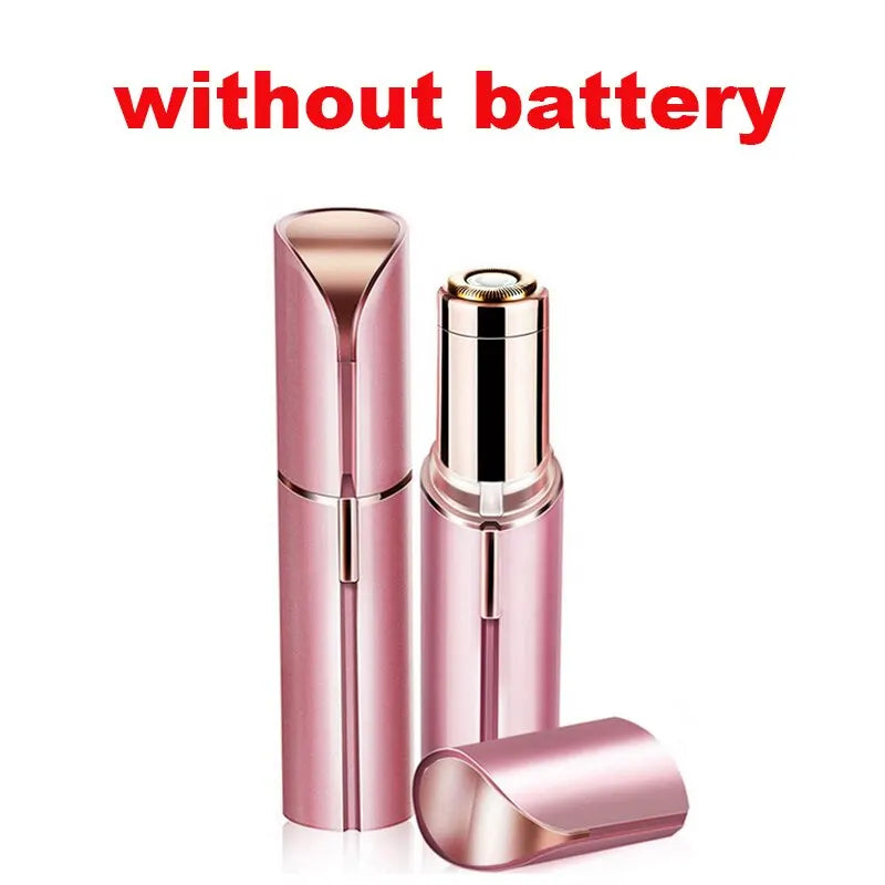 Portable Lipstick Shaped Electric Hair Remover For Women Painless And Effective Facial Hair Removal Home Razor Shaver Tool Battery mode Rose