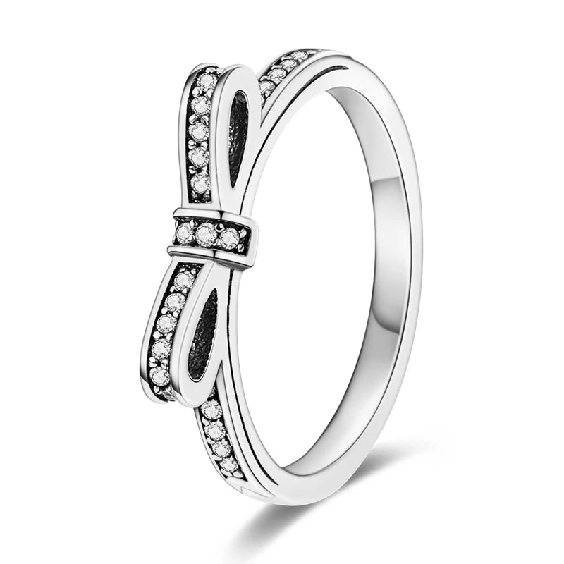 Silver Plated Luxury Stackable Ring with Infinite Flower Design and Zircon for Women Engagement and Wedding Parties APTR046