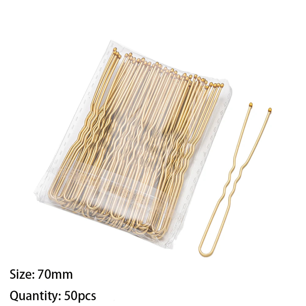 Elegant Bridal U-Shape Hair Pins Set - 50pcs Decorative Clips for Women and Girls