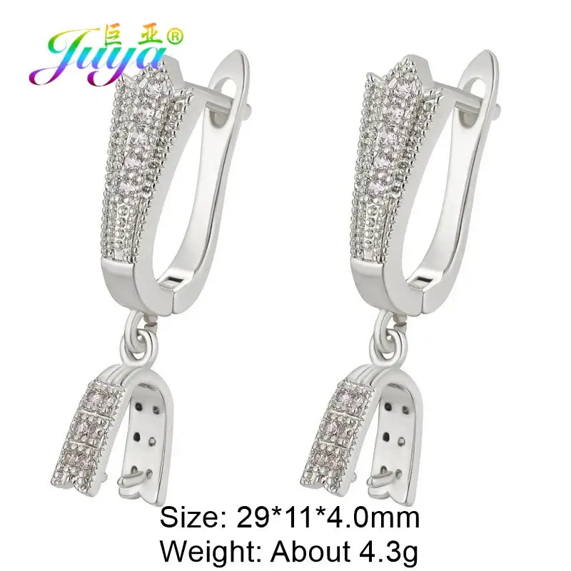 Juya 18K Gold Plated Earwire Hooks for DIY Fashion Jewelry White Gold 9