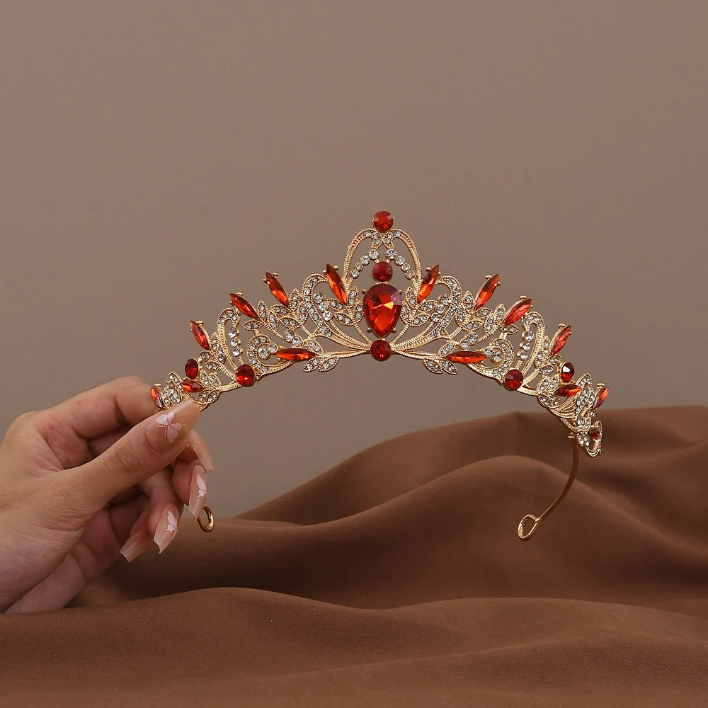 Exquisite Baroque Crystal Bridal Tiara and Crown for Women with Rhinestone Prom Diadem