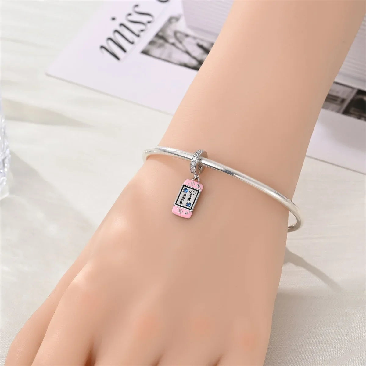 Original 925 Sterling Silver Magic Cube Charm Bead Pendant with Zircon for Bracelet and Necklace Jewelry