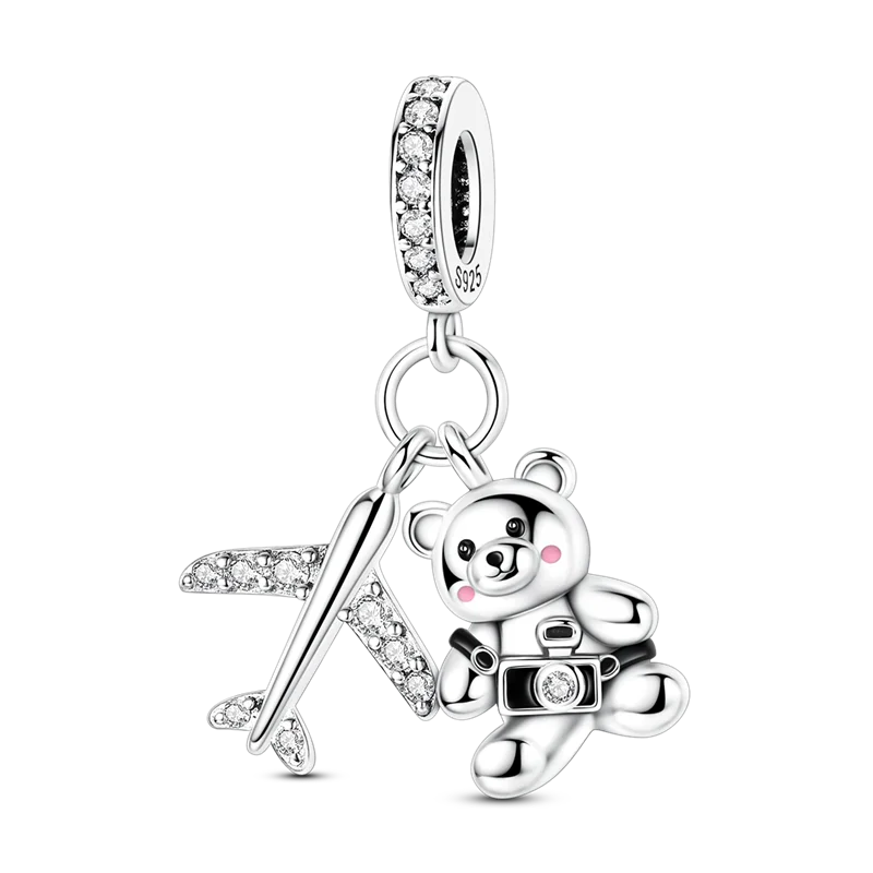 925 Sterling Silver Pumpkin Charm With Zircon Inlay