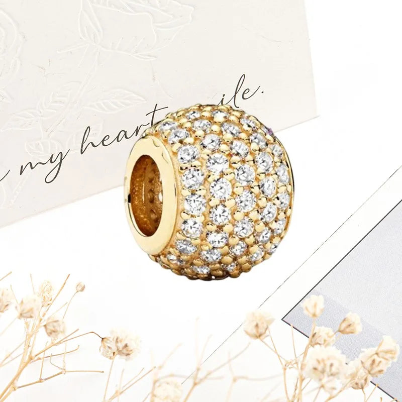 Sparkling Gold Safety Chain Infinity Snake Charm Beads