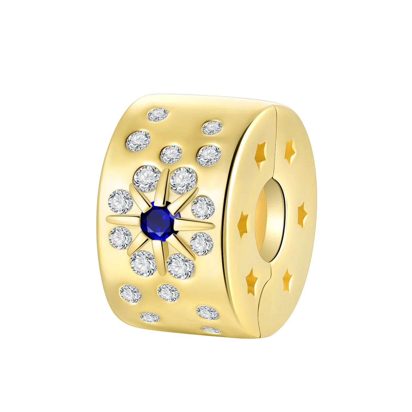 925 Sterling Silver Colorful Butterfly Star Moon Flower Beads Clip Charm for DIY Bracelet Fine Zircon Jewelry