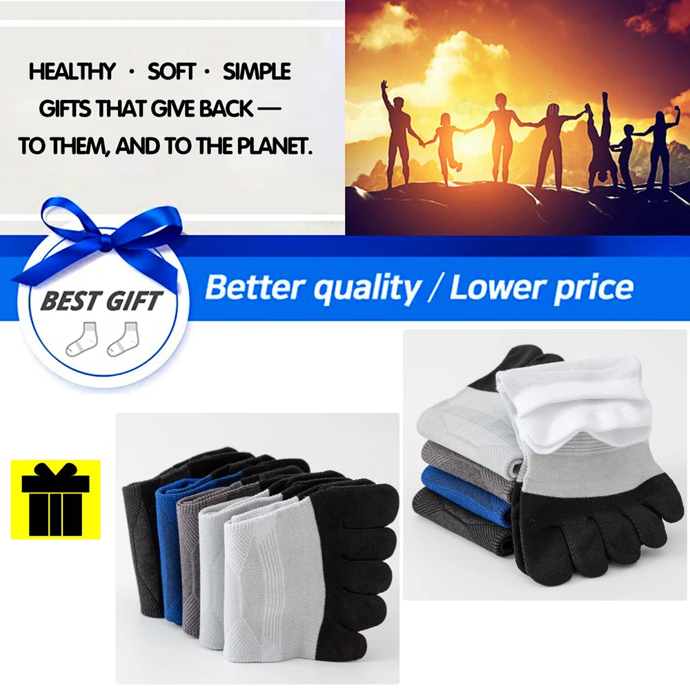 Lightweight Mens Split Toe Socks Cotton Blend Arch Support