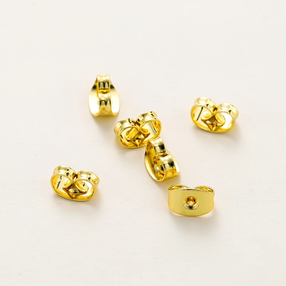 14K 18K Gold Plated Butterfly Earring Back Stoppers for DIY Jewelry Making