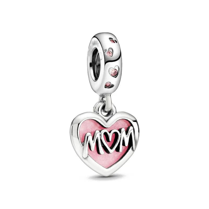 925 Silver Flower Bead Pendant for European Bracelet DIY Jewelry P459