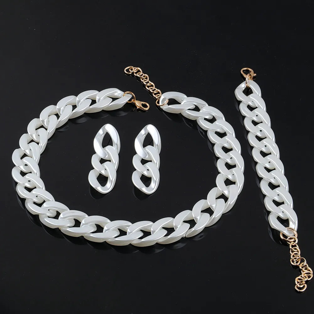 FishSheep Bohemian Candy Color Choker Necklace and Earrings Set for Women 2022 Fashion Jewelry