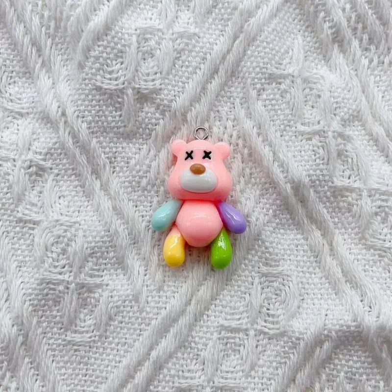 3D Resin Cartoon Bear Charms Set for DIY Jewelry Crafting