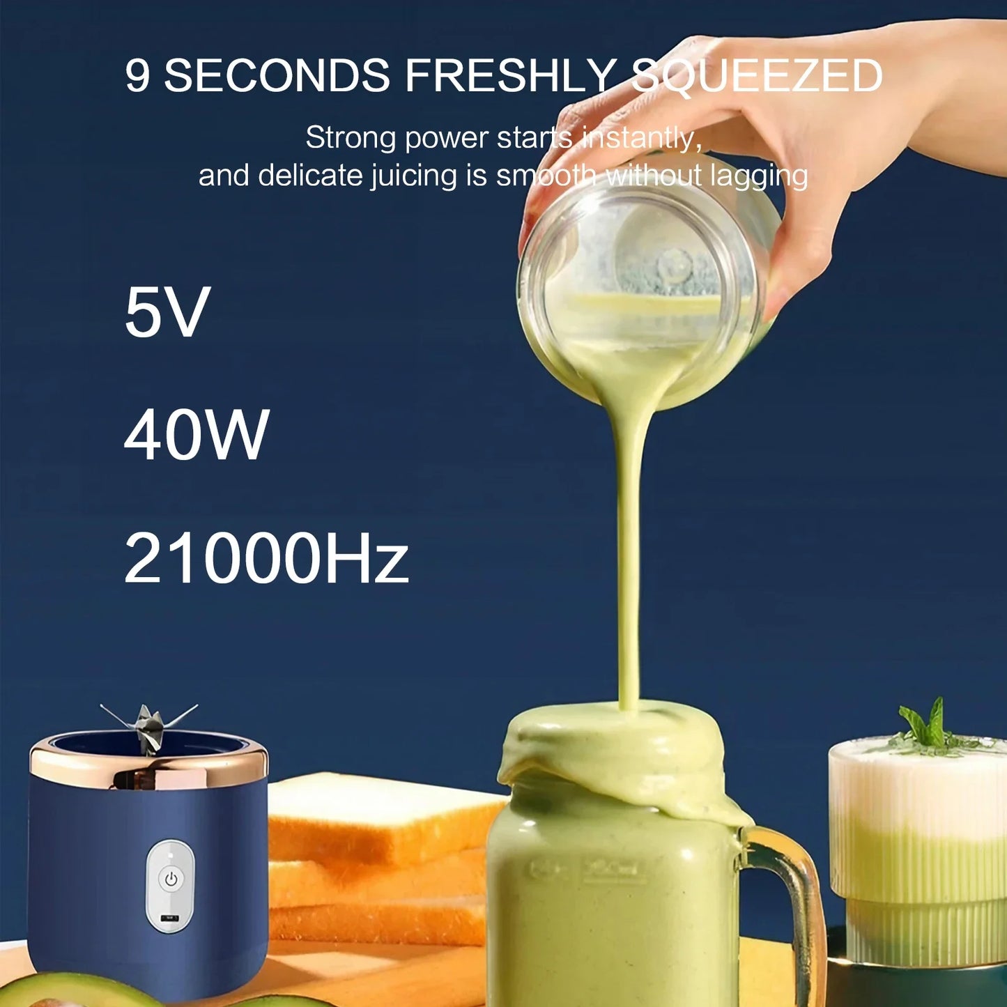 Compact 400ml Dual Cup USB Juice Blender Gadget
