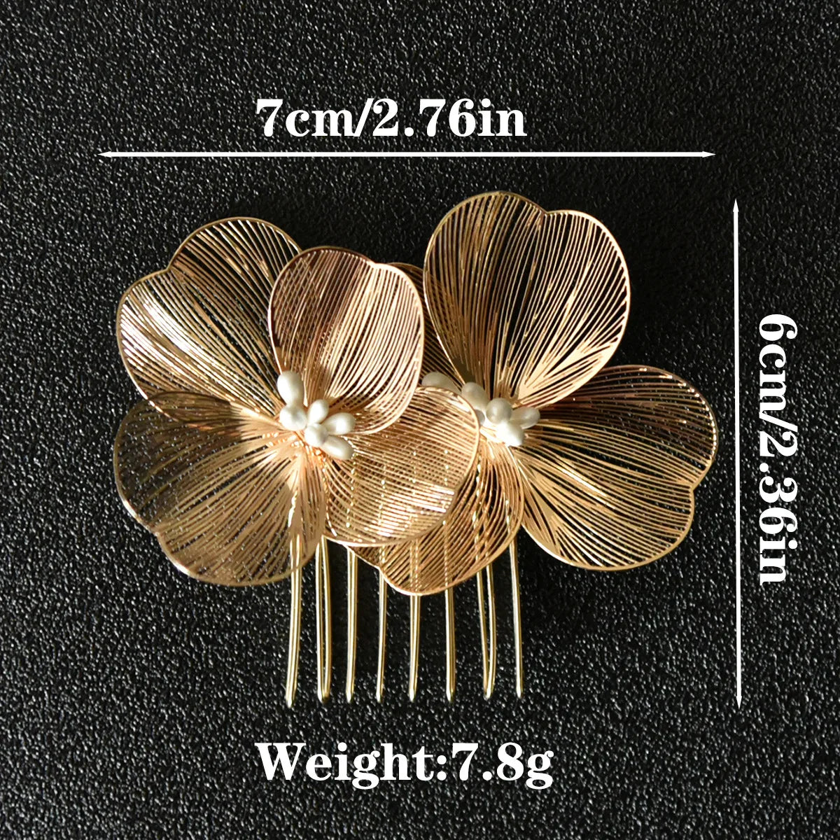 Elegant Alloy Flower Hair Combs for Bridal and Party Glamour
