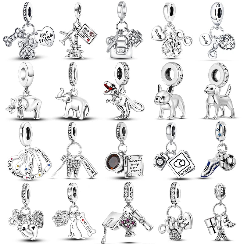 Sterling Silver Camera Coffee Cup Charm Beads for Qikaola Bracelet Jewelry DIY