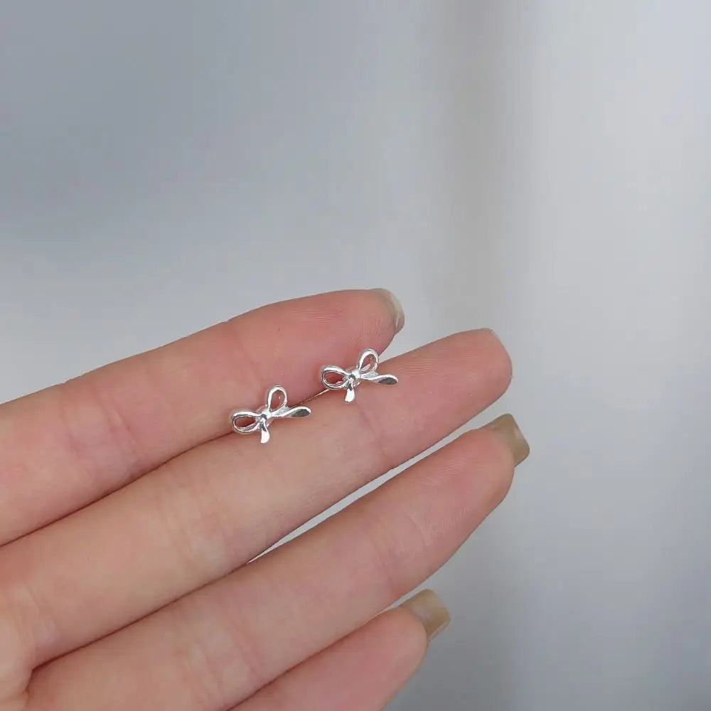 925 Silver Mini Stud Earrings for Women Heart Star Butterfly Dinosaur Design