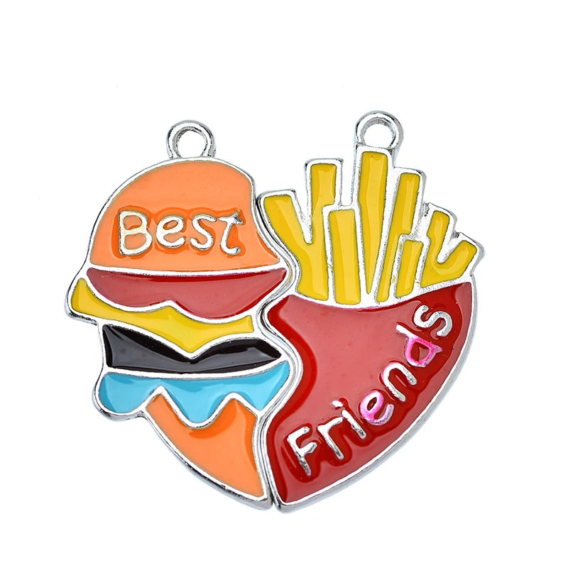 Sweet Heart Rainbow Butterfly Best Friend Charms for DIY Necklace Jewelry Making