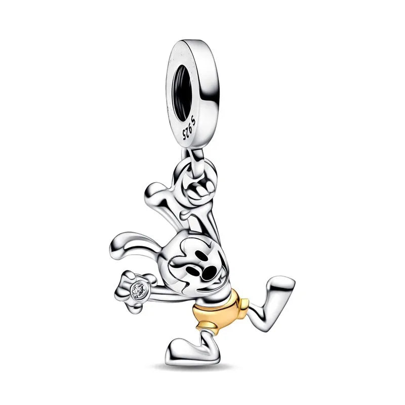 Exquisite 925 Silver Shell Bead Mouse Pendant for European Bracelets – DIY Jewelry Accessory with Zircon