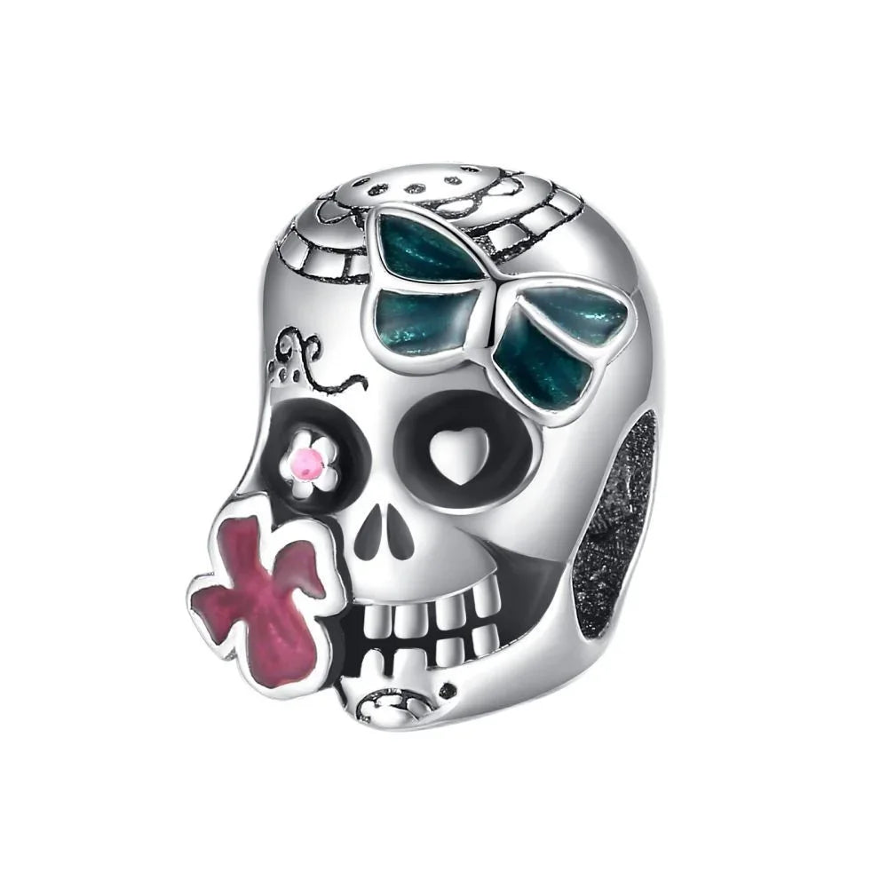 925 Sterling Silver Halloween Charms Pumpkin Ghost Witch Hat Pendant Beads for DIY Bracelet Necklace
