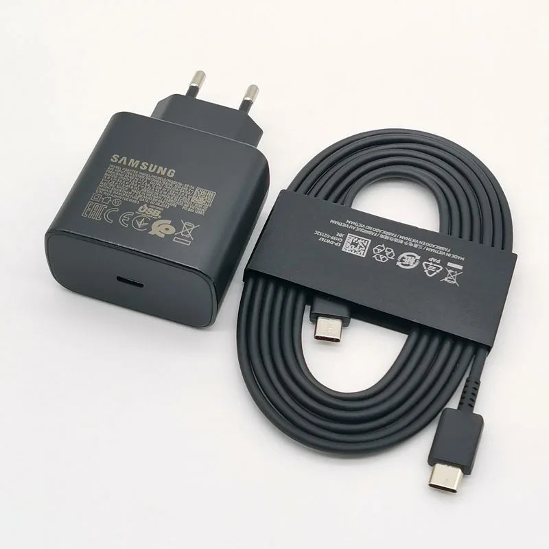 Samsung 45W Super Fast USB C Charger With 1.8M Type C Cable For Galaxy S24 S23 S22 S21 S20 Note 20 Ultra Z Flip And Fold Series