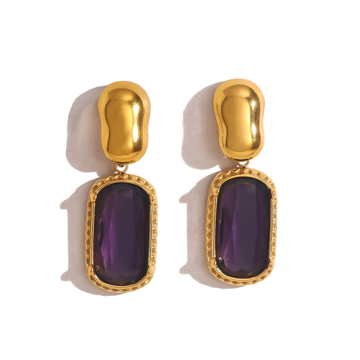 Wild and Free 18K Gold Plated Cubic Zirconia Stainless Steel Drop Earrings for Women