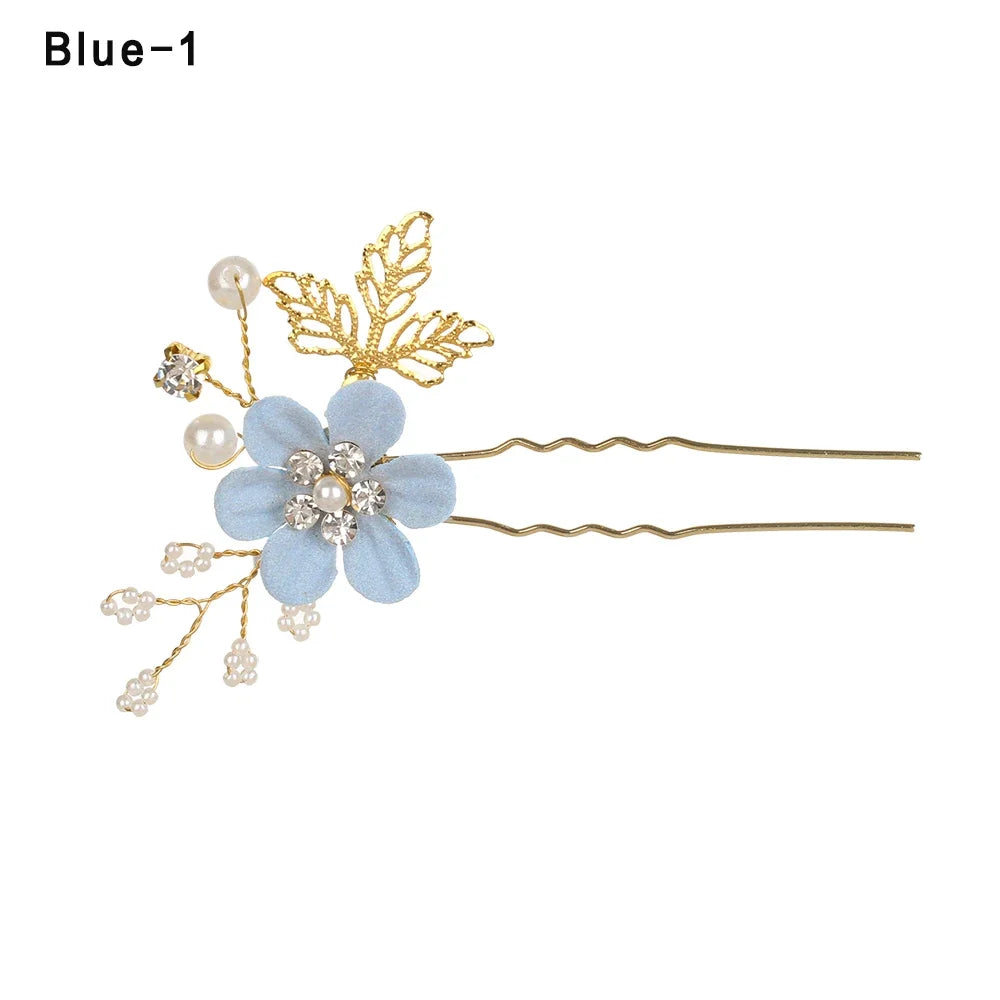 Luxury Crystal Crown Hair Combs - Elegant Bridal Clips with Leaf Design