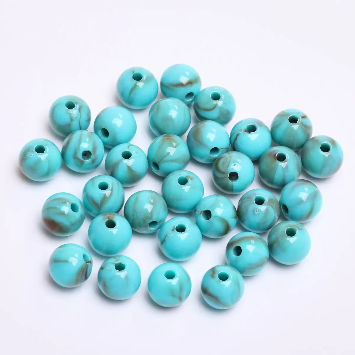 Fashion Round Resin Beads 8mm Imitation Jade for Jewelry Making 50 Pcs