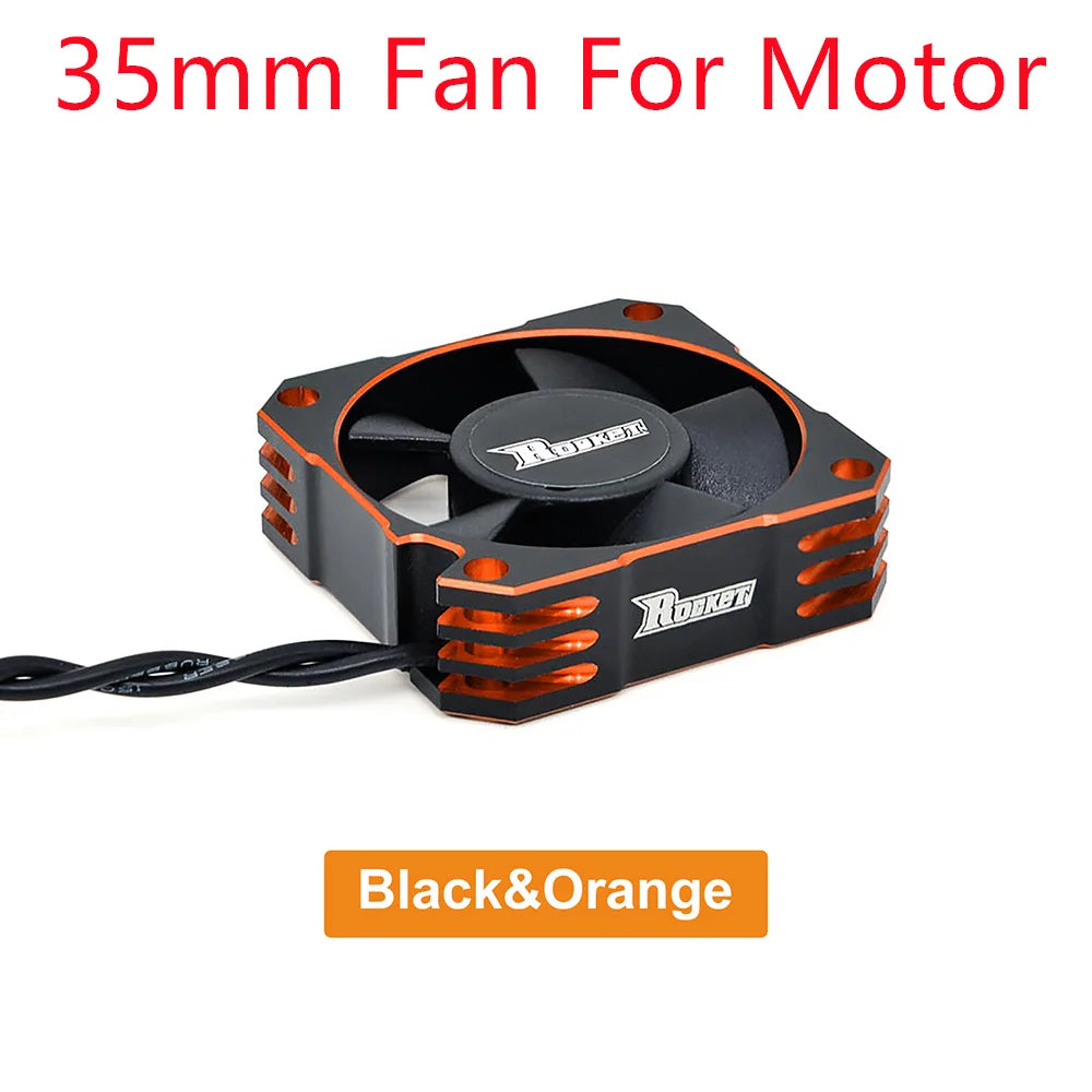 Rocket RC Fan 25mm 30mm 35mm 40mm 50mm Cooling Fan for RC Car 35mmOrange for motor