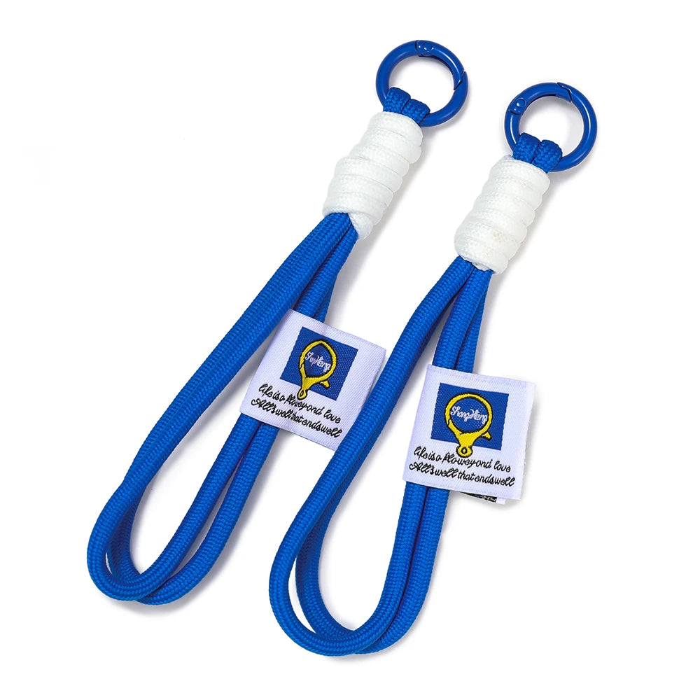 Iridescent Braid Rope Keychain Carabiner for Backpack and DIY Jewelry