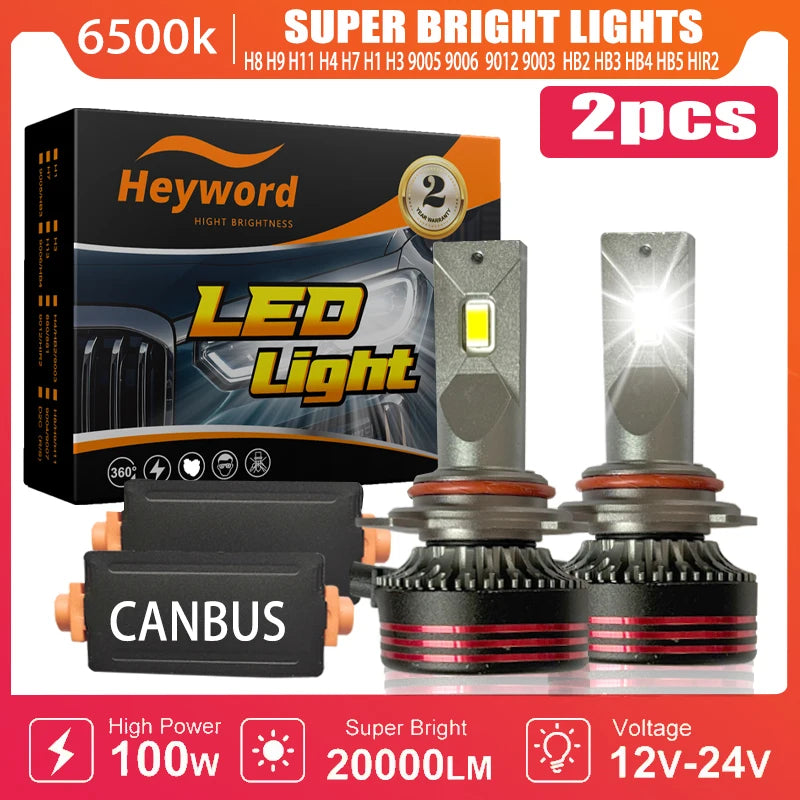 Heyword M8 Pro 160W 12000LM 6000K LED Headlights High Low Beam